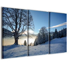 Stampe su tela 3pz.120x90cm Paesaggio 043 Quadri Moderni Montagne Innevate Tele