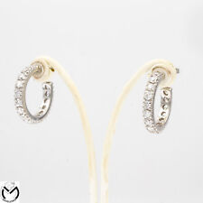 Orecchini oro bianco 18 kt 750 cerchi zirconi -601/ST-