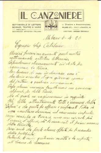 1926 milano canzoniere - milano, il