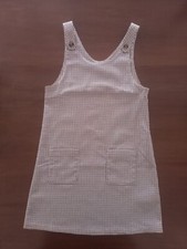 Vestito abito scamiciato a quadri marrone bambina età 8 anni 128 cm girl Okaidi