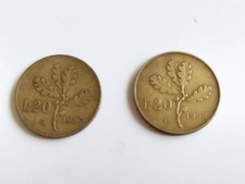 Venti Lire anni 1957 e 1958
