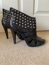 Ash Black Leather Studded