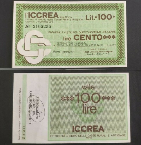 Miniassegni iccrea anni - miniassegni,