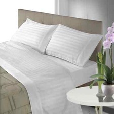 Lenzuola Matrimoniali Zefiro In Raso Di puro Cotone Tinta Unita Letto completo 