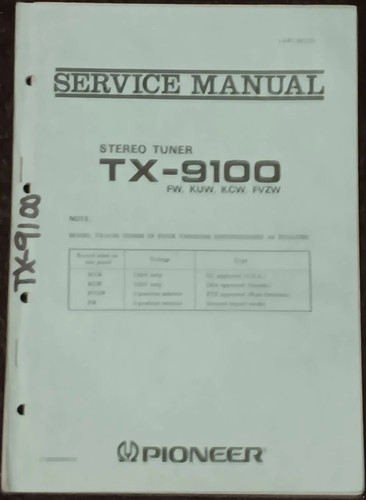 Pioneer 9100 sintonizzatore - pioneer, tx-9100