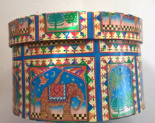 EAN  SPLENDIDA SCATOLA TONDA PORTA OGGETTI o PORTA REGALO cm. 19  USATO PERFETTO