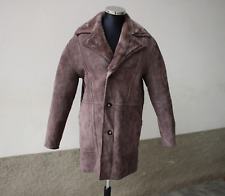 Cappotto pelle montone shearling grigio vintage originale taglia XL
