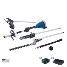 Decespugliatore 4in1 2 batterie 4 Ah doppiocaricatore ixes Scheppach bc-mfh400-x