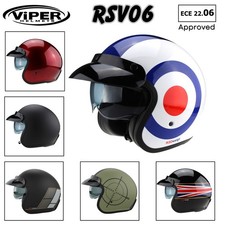 Casco Moto Jet ViPER RSV-06 ECE 22.06 con Visiera Parasole Leggero Touring