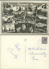 ricordo della VALLE D'AOSTA -VEDUTINE 1958 CARTOLINA