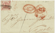 Antichi Stati Italiani - Napoli - Lettera Bari - Napoli 1860 - 2 gr 5a + Access.