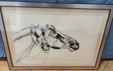 Cassinari Litografia Firmata del 1960 "Cavalli"