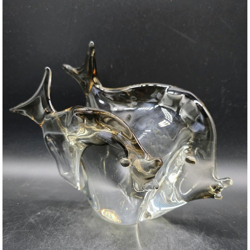 Scultura doppio pesce vetro