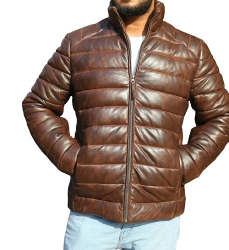 Piumino uomo pelle - , marrone