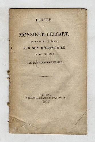 Lettre monsieur bellart - lettre,
