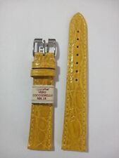 1 CINTURINO PELLE DI COCCODRILLO VERO SEMI IMBOTTITO NUOVO DA 18 mm. GIALLO