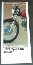 1972 HARLEY DAVIDSON MOTO SPRINT SS 350 CC BROCHURE VENDITA ORIGINALE (846) 