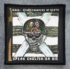 Patch stampata sublimata SOD parla inglese o die | S.O.D. Logo Thrash Band
