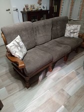 divano 3 posti modello rustico in legno + velluto 