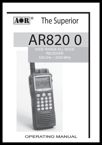 Aor ar8200 manuale operativo - aor,