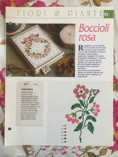 Schema punto croce Ricamo Fiori e piante Boccioli rosa copertina libro
