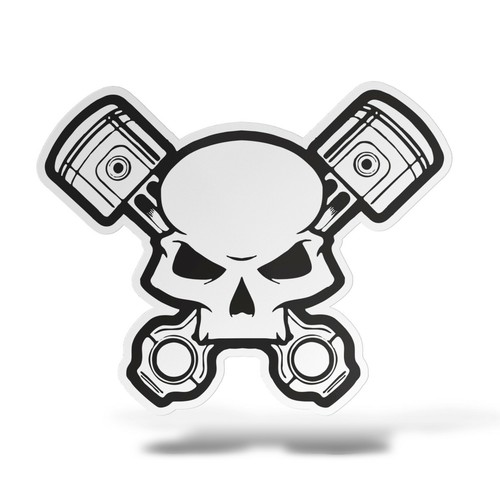 Sticker teschio pistoni - sticker,