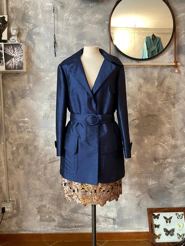 Giacca donna lunga seta - , blu