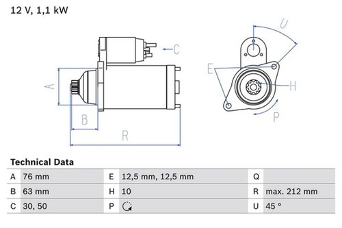 Motorino avviamento bosch - d'avviamento,