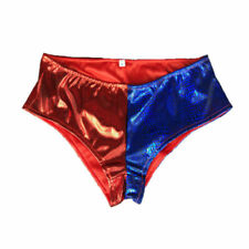 Costume Cosplay Suicide Squad Harley Quinn Pantaloncini Pantaloni Rosso Blu Vestito Fantasia