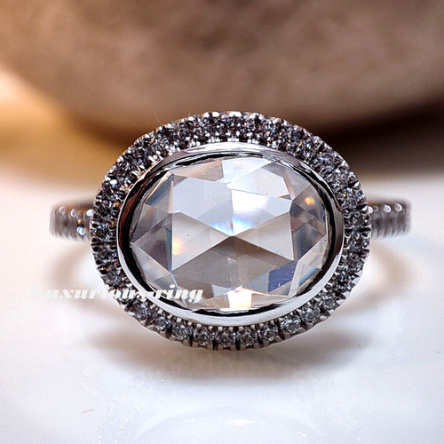 Anello moissanite taglio - anello, rosa