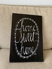 Insegna Casa Dolce Decorazione Legno Parete Arte Country Casale Shabby Chic Nero