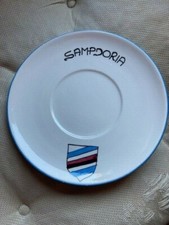 SAMPDORIA CALCIO PIATTO CERAMICA MARCATO DERUTA ANNI '80 STEMMA DIPINTO A MANO