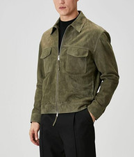 Giacca Pelle Verde Uomo Pura