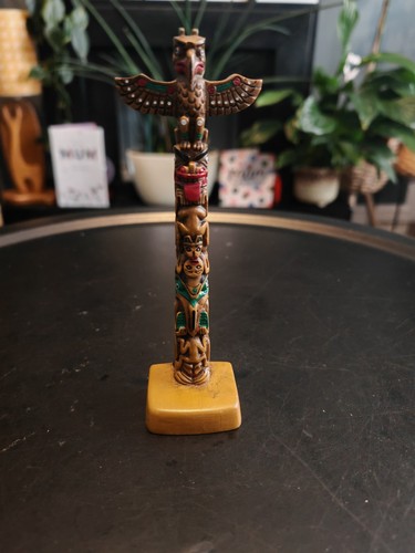 Vintage resin totem pole - vintage,