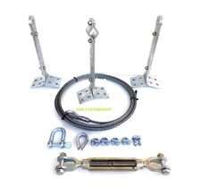 LINEA VITA TETTO 10 MT. COMPLETA DI 3 PALI DOPPIA INCLIN. H 40 CM. E KIT FUNE