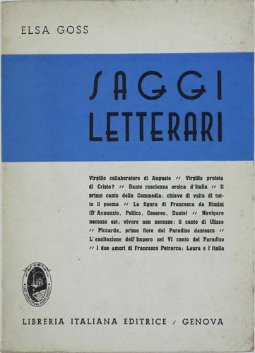 Saggi letterari goss elsa - saggi, letterari.