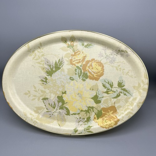 Vintage tray fibreglass floral - vintage,