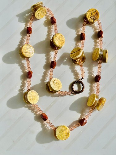 Collana bottoni corno - collana, di