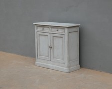 Credenza mobiletto due ante e due cassetti laccata Shabby Chic, L 86 cm!