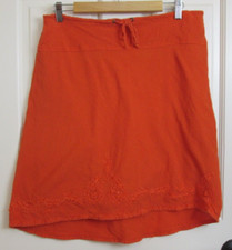St Johns Bay Orange Embroidered Skirt Womens Size PM 32x21-24 Beaded 89-28898