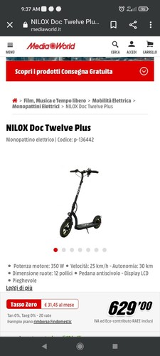 Monopattino elettrico nilox - elettrico,