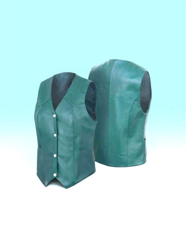 Gilet donna pelle verde scuro