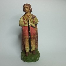 STATUA STATUINA PRESEPE VINTAGE GESSO EPOCA PERSONAGGIO EPOCA cm 12 PASTORE