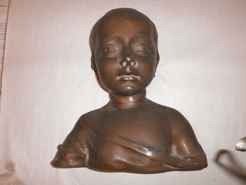 Busto bronzo scultura bambino
