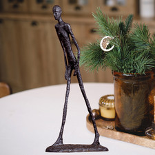 Statua in bronzo uomo che cammina Giacometti esclusiva fusa a mano 30 cm decorazione arte astratta