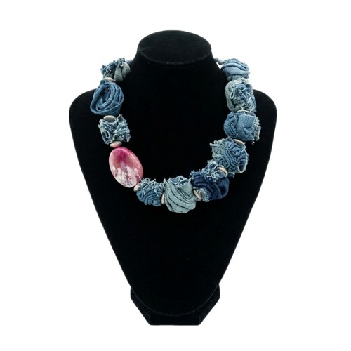 Collana girocollo jeans denim - jeans,