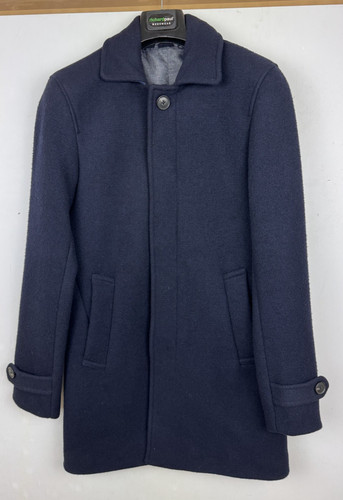 Blu navy lana cappotto piccolo - blu,