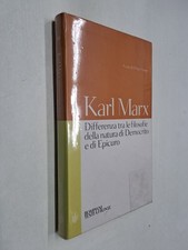 DIFFERENZA TRA FILOSOFIE NATURA DEMOCRITO E EPICURO - KARL MARX - BOMPIANI -2004