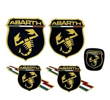 Kit loghi adesivi 500/595 Abarth COPRILOGHI NERO-GIALLO