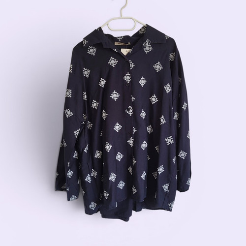 Camicia blu navy ricamata - , di